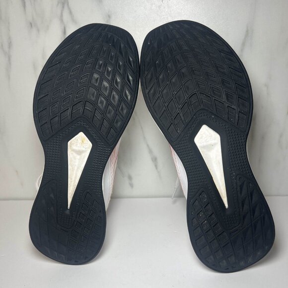 Adidas Sneaker Women 8.5 White Orange Light Motion Mesh Lace Up Athletic Running - Picture 6 of 9